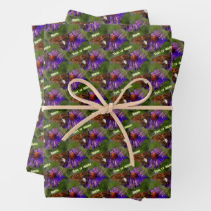 Butterfly on Flower Nature Art Personalised Wrapping Paper Sheet