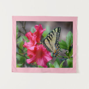 Butterfly On Flowers Tapestry