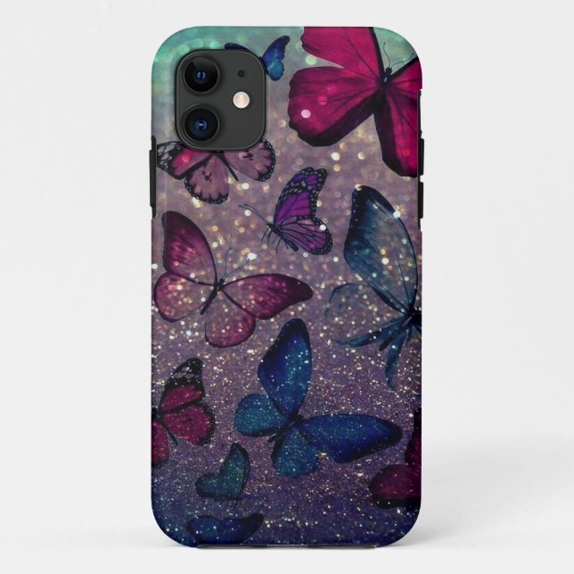 Butterfly on Glitter Case-Mate iPhone Case (Back)