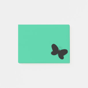 Butterfly on Green Post It Note