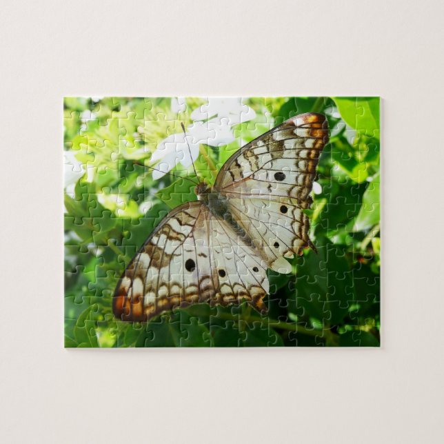 Butterfly on Jasmine Tropical Nature Photography Jigsaw Puzzle (Horizontal)