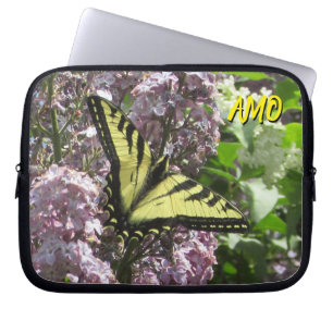 Butterfly on Lilac Laptop Sleeve