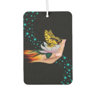 Butterfly on Lotus Bloom Car Air Freshener
