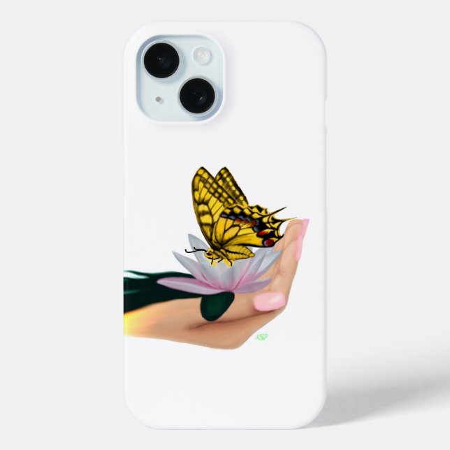 Butterfly on Lotus Bloom Case-Mate iPhone Case (Back)