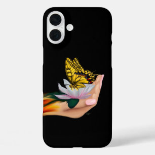 Butterfly on Lotus Bloom iPhone 16 Plus Case