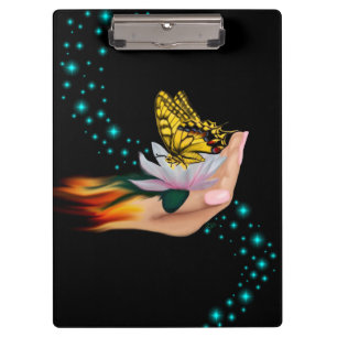 Butterfly on Lotus Bloom Clipboard