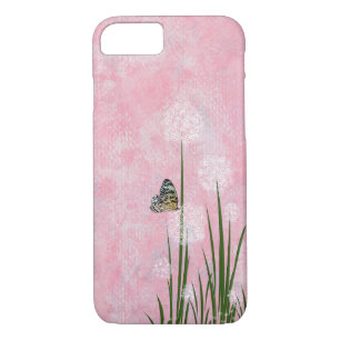 butterfly on puff flower iPhone 8/7 case