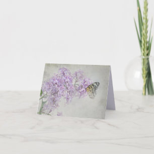 butterfly on purple lilacs card