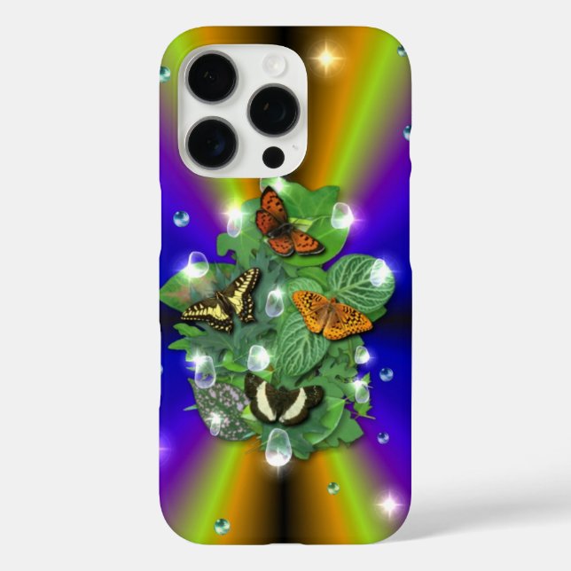 Butterfly on purple yellow Rainbow Case-Mate iPhone Case (Back)