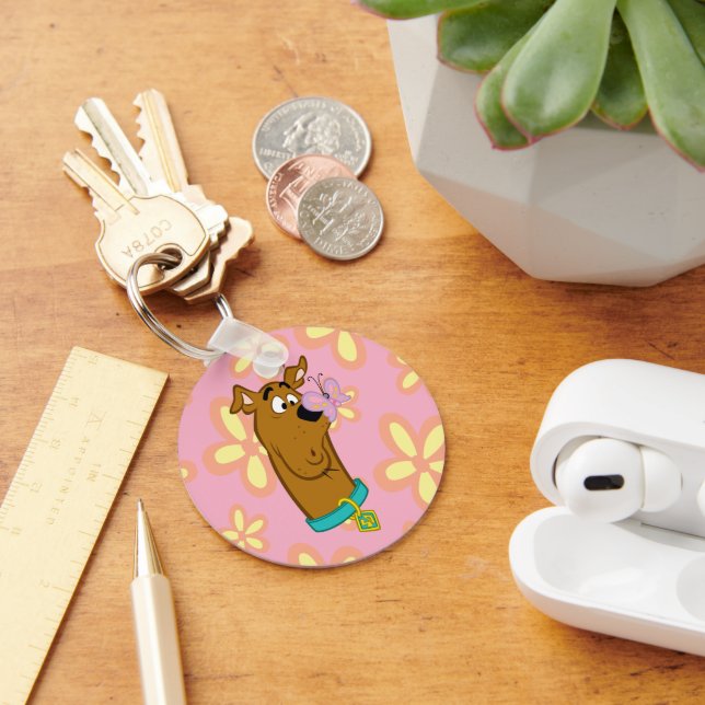 Butterfly On Scooby-Doo's Nose Key Ring (Desk)
