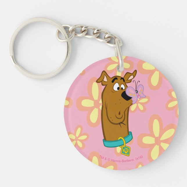 Butterfly On Scooby-Doo's Nose Key Ring (Front)