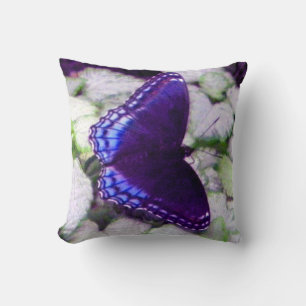 Butterfly on Silver Beacon Lamium Throw Pillow