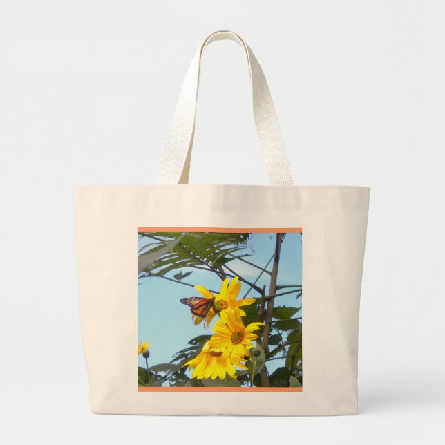 Butterfly on Sunflowers Tote Bag (Front)