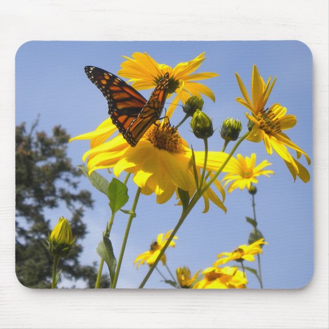 Butterfly on the Sunflower mouse pad (Front)