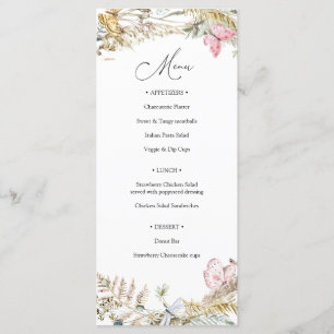 Butterfly on the Way Boho Baby Shower Menu