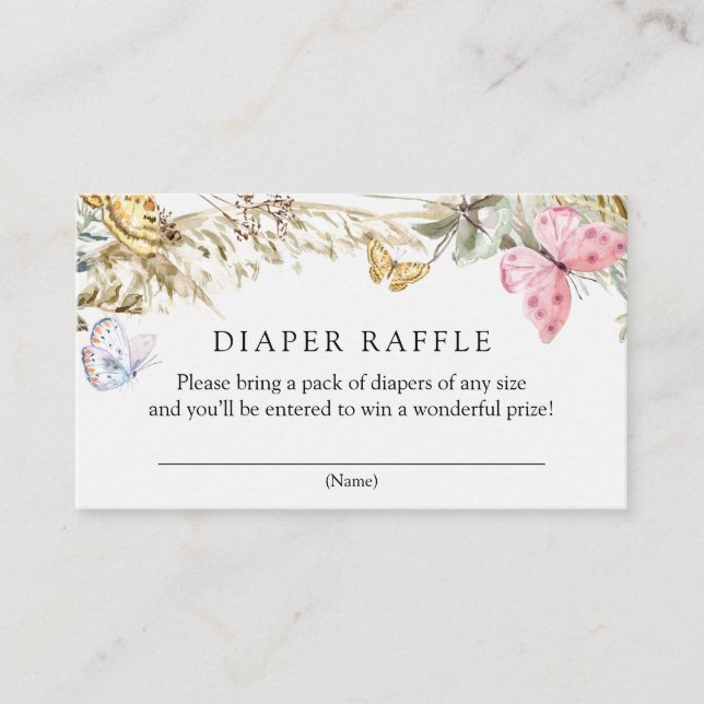 Butterfly on the Way Boho Diaper Raffle Enclosure  (Front)