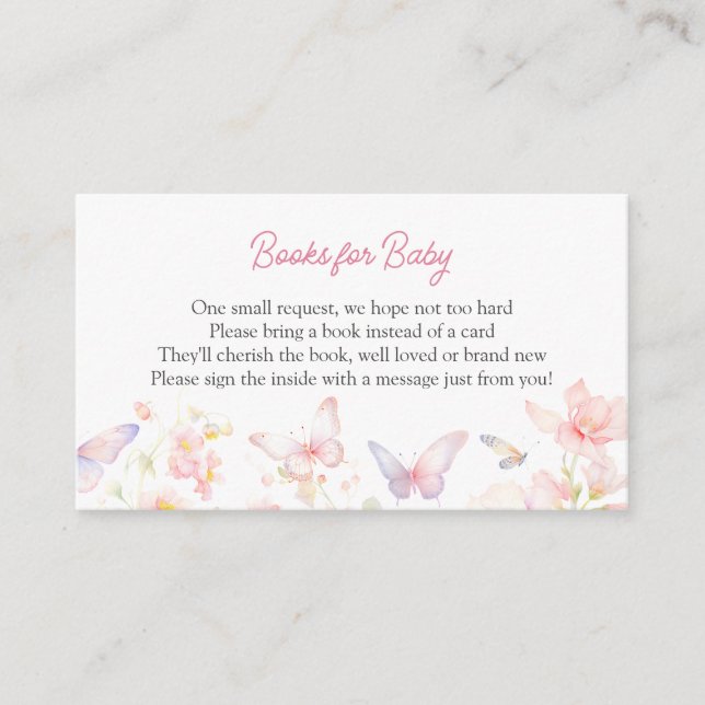 Butterfly on the Way Books for Baby Enclosure Card (Front)
