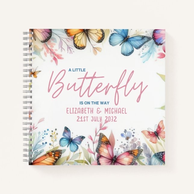 BUTTERFLY on the WAY Fairycore Baby Girl Shower Notebook (Front)