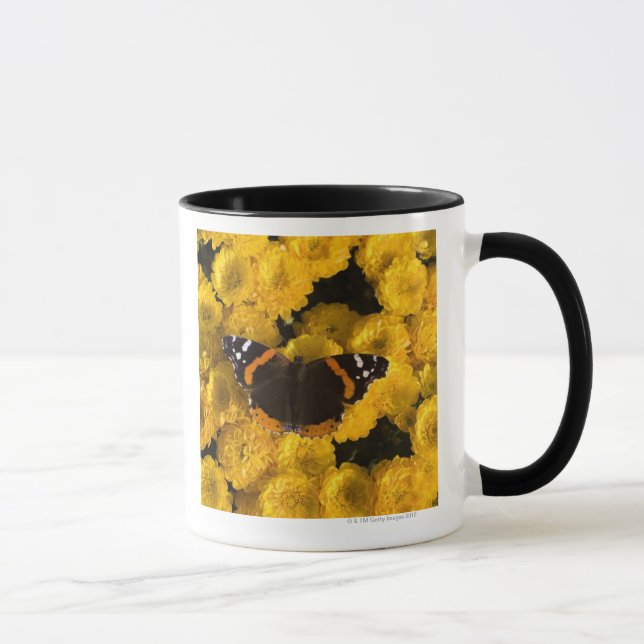 Butterfly on yellow asters mug (Right)