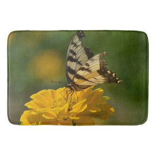 Butterfly On Zinnia Bath Mat