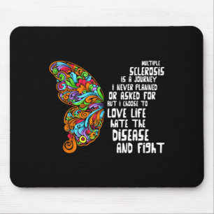 Butterfly Orange Ribbon Multiple Sclerosis Mouse Mat