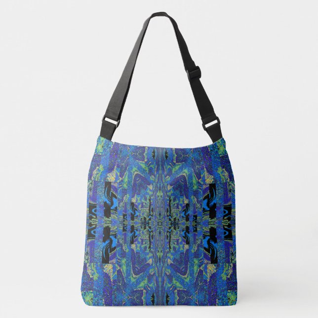 BUTTERFLY OUT OF THE GREEN AND BLUE CROSSBODY BAG (Front)