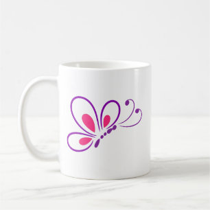 Butterfly Outline Illustration   Minimal Line Art  Coffee Mug