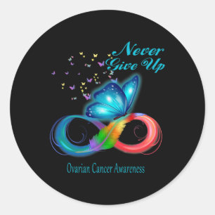 Butterfly Ovarian Cancer Awareness  Classic Round Sticker