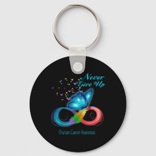 Butterfly Ovarian Cancer Awareness Key Ring