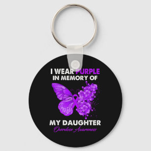 Butterfly Overdose Awareness I Wear Purple For My  Key Ring