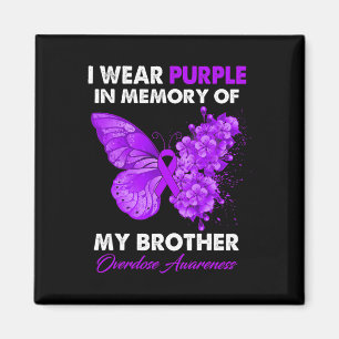 Butterfly Overdose Awareness I Wear Purple For My Magnet