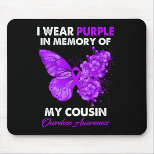 Butterfly Overdose Awareness I Wear Purple For My Mouse Mat