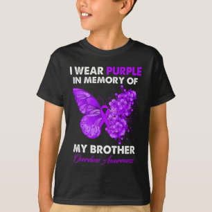 Butterfly Overdose Awareness I Wear Purple For My T-Shirt