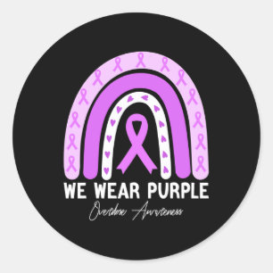 Butterfly Overdose Awareness Month Purple Ribbon Classic Round Sticker