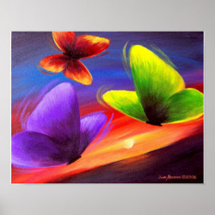 Butterfly Painting Art - Multi Poster