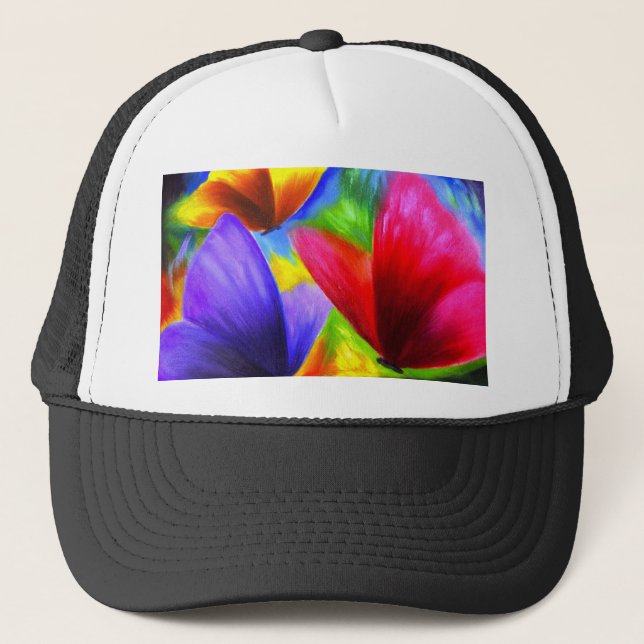 Butterfly Painting Art - Multi Trucker Hat (Front)