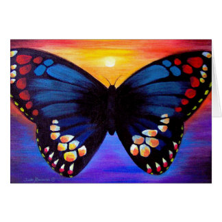 Butterfly Painting Black And Blue Art Card