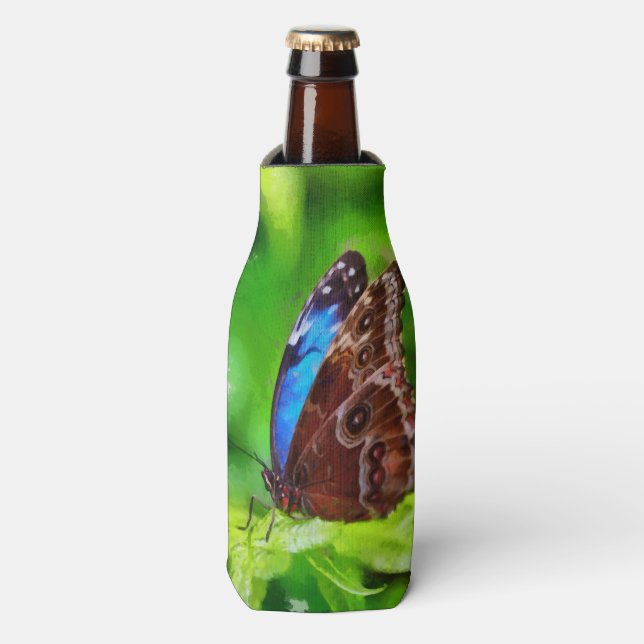 Butterfly painting bottle cooler (Bottle Front)