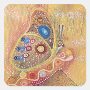 Butterfly Painting  Square Stickers