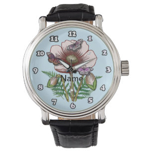 Butterfly Pale Poppy  Watch