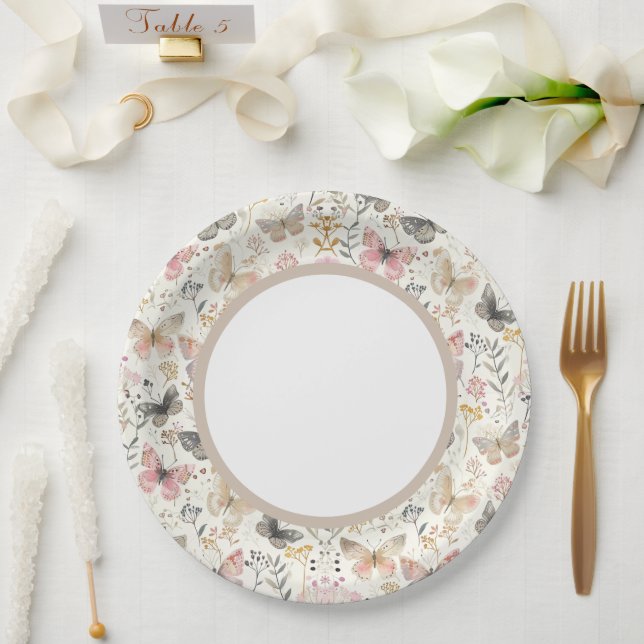 Butterfly Paper Plates, Party Plates (Wedding)