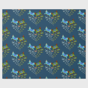 Butterfly Parade Jamaca Green Flight of Colour Wrapping Paper