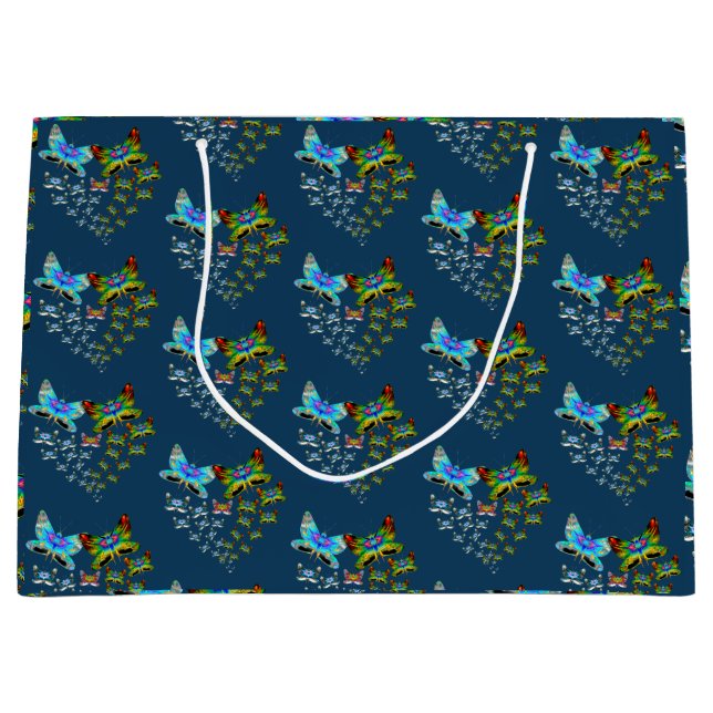 Butterfly Parade Jamaica Green Flight of Colour Large Gift Bag (Front)