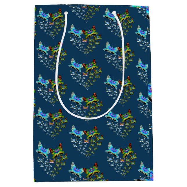 Butterfly Parade Jamaica Green Flight of Colour Medium Gift Bag (Front)