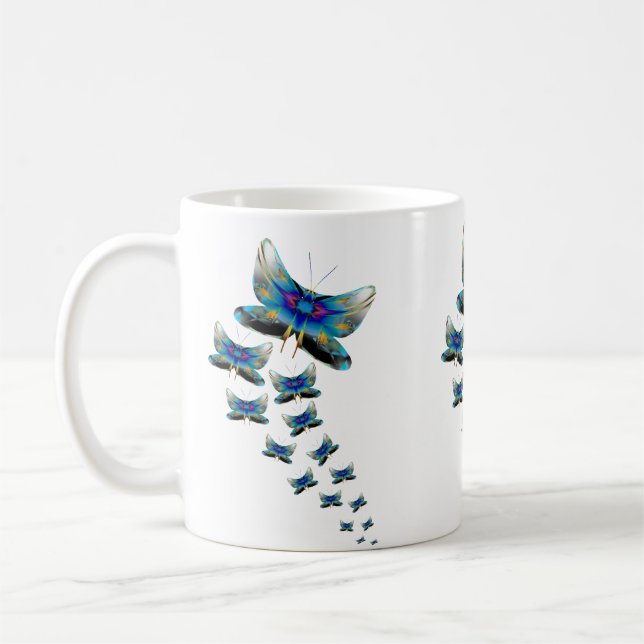 Butterfly Parade Mug – Vivid Flight in Colour (Left)