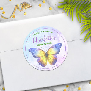 Butterfly Party Favour Thank You Stickers