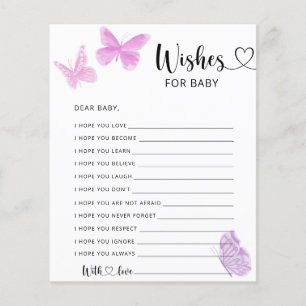 Butterfly - Party game wishes for baby