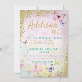 Butterfly Pastel Birthday Invitation