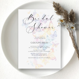 Butterfly Pastel Bridal Shower Invitation