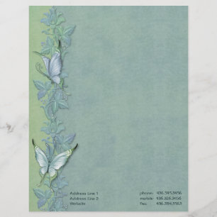 Butterfly Pastel Floral - Customise Custom Letterhead